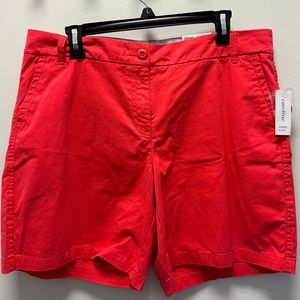 NWT Crown & Ivy red womens shorts with pockets size 12